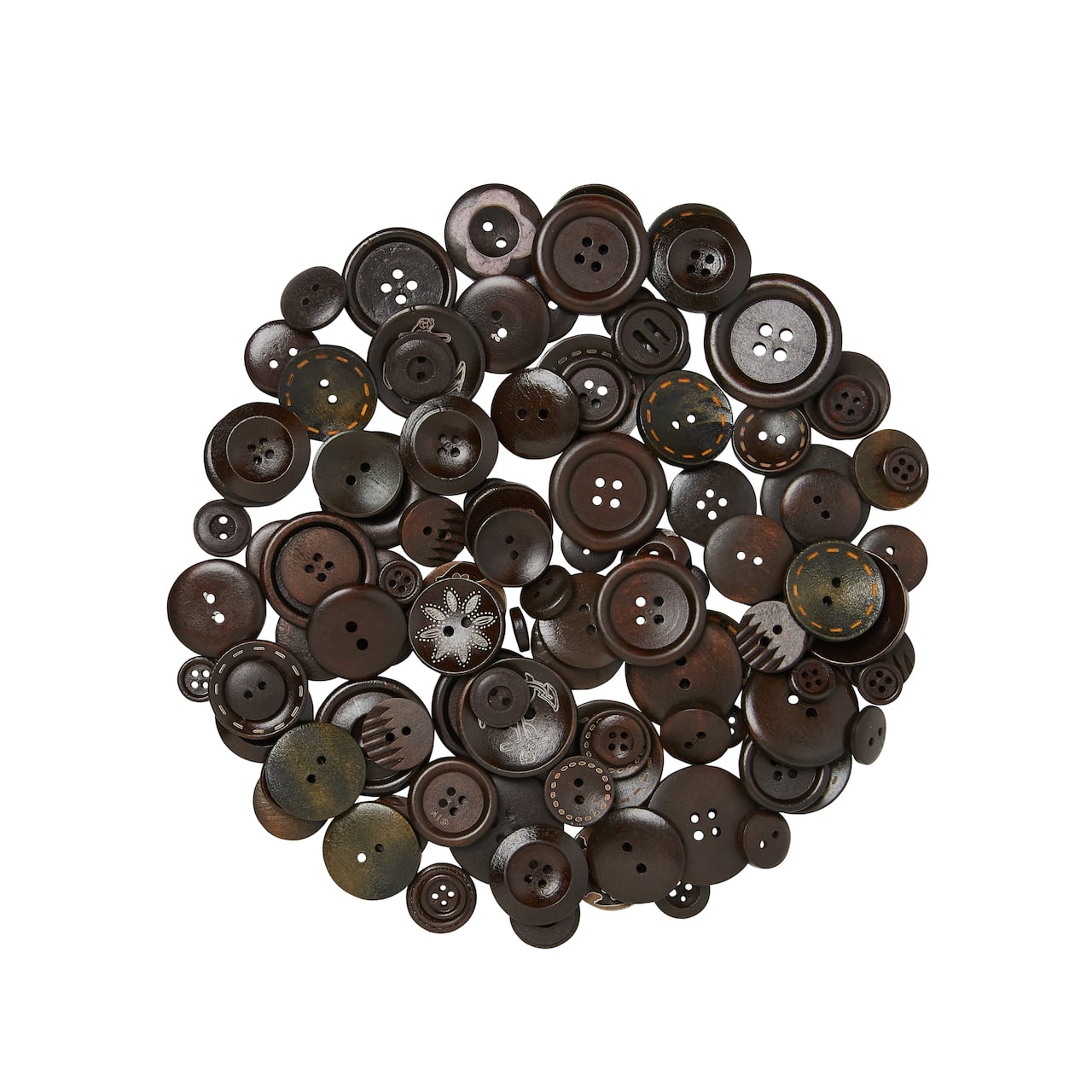 Dark Brown Wooden Buttons By Loops &#x26; Threads&#xAE;
